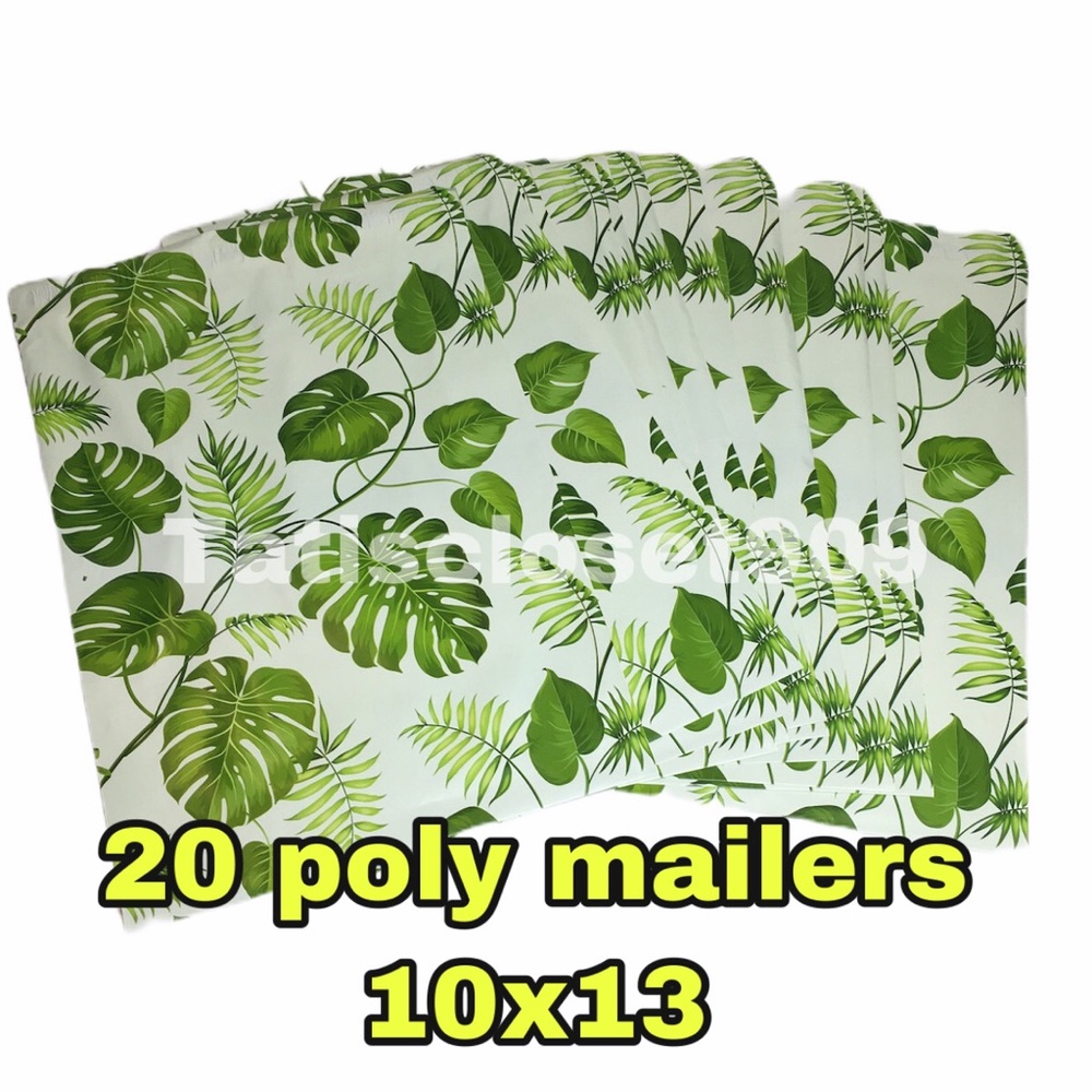 20 polymailers banana leaf print seal seal  10x13